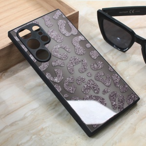 Блестящий стеклянный чехол для Samsung S928B Galaxy S24 Ultra серый