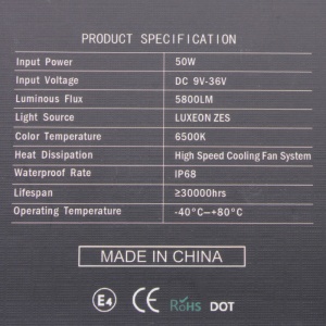 Комплект светодиодных ламп Z6 H7 50W 6500K - Img 3