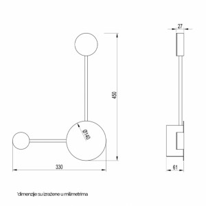 Vesta 472 zidna lampa 8W 3000K