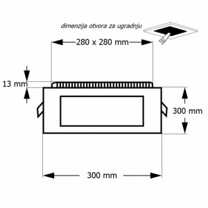 LED panel UZ KNS1 24W 4000K