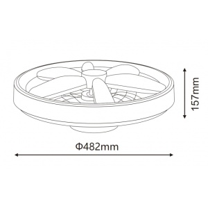 Светодиодный потолочный светильник YL-FAN-G001 48 Вт 2700K/4000K/6500K черный с регулировкой яркости