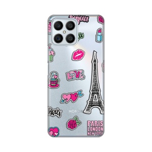 Силиконовый чехол с принтом для Honor X8 Love Paris
