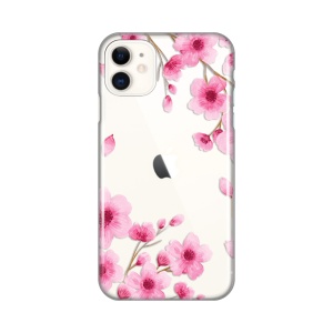 Силиконовый чехол с принтом для iPhone 11 6.1 с розовыми цветами