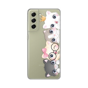 Силиконовый чехол с принтом для Samsung G990 Galaxy S21 FE с кошками