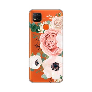 Силиконовый чехол с принтом для Xiaomi Redmi 9C/10A с роскошными розовыми цветами
