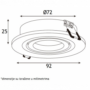 Rozetna 208 1GU10 zlatno brusena