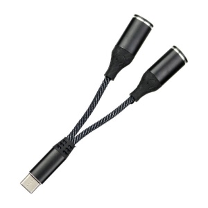 Adapter za slusalice SX-08 Type C na 2x 3.5mm crni - Img 1
