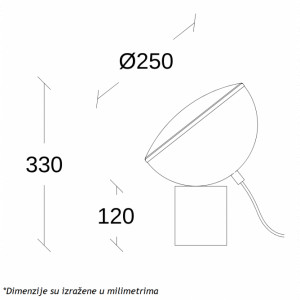 Aria 30 stona lampa 10W 3000K crna