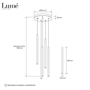 ARIA 65 VISILICA LED 20W 3000K CRNA