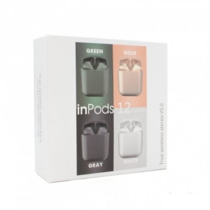 Bluetooth-наушники Airpods Inpods металлик зеленый HQ - Img 4