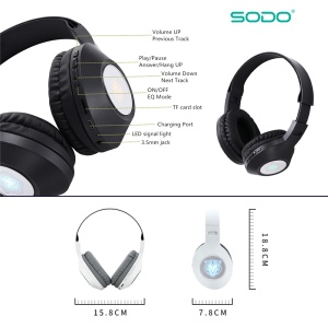 Bluetooth slusalice Sodo SD-701 bele - Img 4