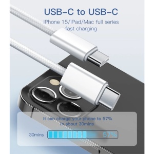 Data kabl LDNIO LC901-C 65W Type C na Type C beli 1m - Img 4