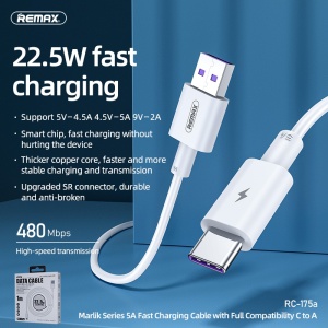 Data kabl REMAX RC-175a PD 22.5W 5A Type C beli 1m - Img 3