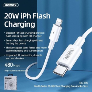 Data kabl REMAX RC-175i PD 20W iPhone Type C na iPhone lightning beli 1m - Img 3