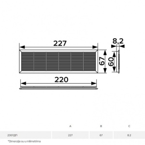 ERA ZALUZINA 2307DP WHITE (227x67 mm)