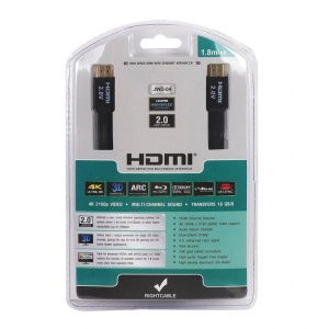 Kabl Flet HDMI na HDMI JWD-04 bakarni 2.0V Flat 1.5m - Img 2