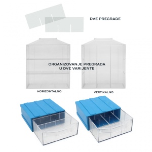 Klaser 1/1 sa 2 pregrade plavi - Img 3