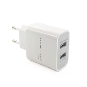 Kucni punjac KONFULON C18+S33A, 2xUSB, 2.1A sa Type C kablom beli 1m - Img 3