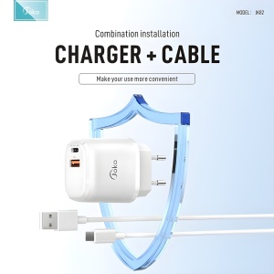 Kucni punjac KONFULON JK82 + PX15 PD 20W, QC 18W, sa kablom USB na Type C beli - Img 3