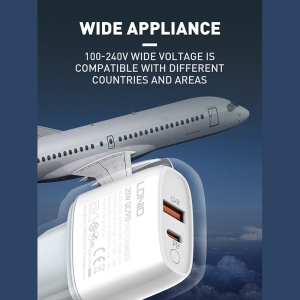 Kucni punjac LDNIO A2424C, PD 20W QC3.0 18W, sa IPhone lightning kablom beli - Img 3
