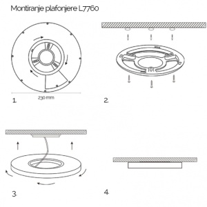 LED PLAFONJERA L7760-18W CCT SENZOR (LV18W) BELA NEW - Img 2