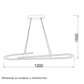 LUNA 265 LUSTER 60W 3000K MESING - Img 3
