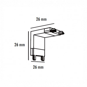 MAGNETIC SLIM KONEKTOR PLAFON-ZID CRNI (26-A-LV) - Img 3