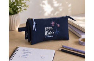 PEPE JEANS LENAY prazna pernica sa 3 pregrade - teget - Img 8