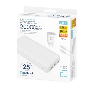 Power bank PL PMPB20SETW 20000 mAh 20W