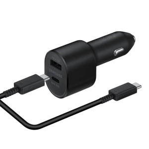 Samsung auto punjac Type C 45W+ USB A 15W crni sa kablom Type-C crni (EP-L5300XBEGEU) - Img 1