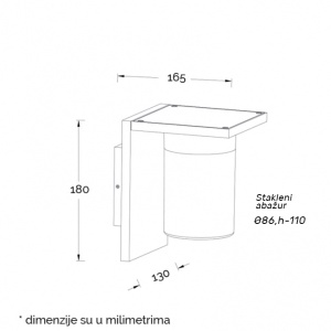 SVETILJKA JM-065 ZIDNA 1*E27 IP54 ANTRACIT - Img 2