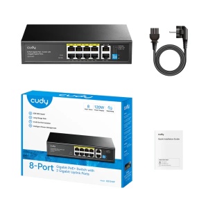 Svič 10/100/1000 10-port Cudy GS1010P/ 8 PoE+ sa 2 Gigabit Uplink porta 120W - Img 2
