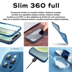 Torbica Slim 360 Full za iPhone 12 6.1 crvena - Img 3