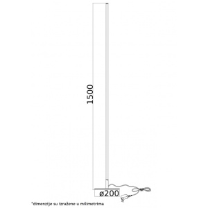 VESTA 364 PODNA LAMPA 18W 3000K CRNA - Img 2