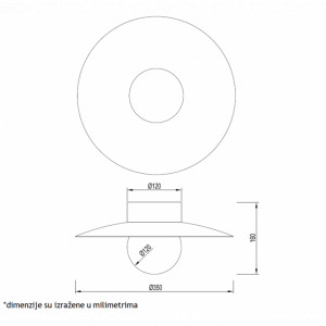 Vesta 535 Plafonska Svetiljka 8W