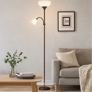VESTA 653 PODNA LAMPA 1*E27+1*E14 BRAON - Img 4
