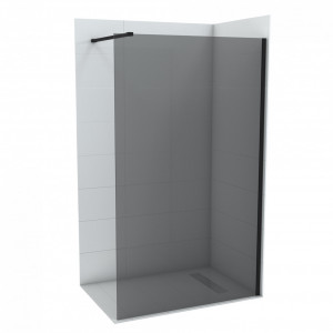 Walk-in COPEN MONTE DARK 90x200cm crni mat ram 8mm grey staklo - Img 1