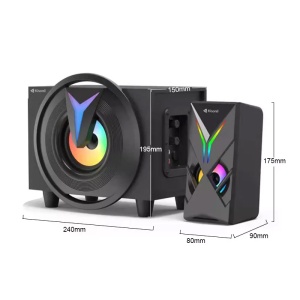 Zvucnik Kisonli TM-1000U 2.1 sistem remote Bluetooth microSD LED crni - Img 4