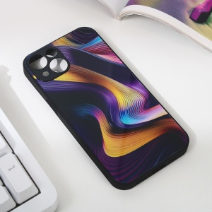 Абстрактный чехол для iPhone 13 6.1 темно-фиолетовый