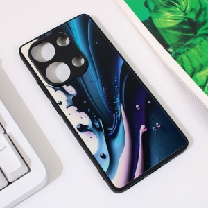 Абстрактный чехол для Xiaomi Redmi Note 13 Pro 4G темно-синий