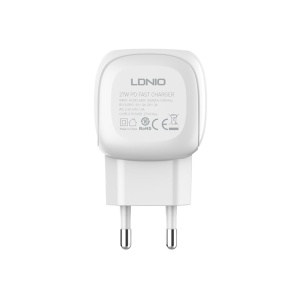 Бытовое зарядное устройство LDNIO A1206C, PD 3.0, 27 Вт, PPS, с кабелем Lightning Type C для iPhone, белое - Img 2