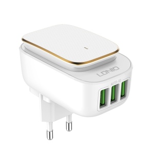 Бытовое зарядное устройство LDNIO A3305 3xUSB 5 В 3,4 А с кабелем типа C, белое - Img 2