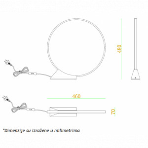 Luna 246 stona lampa 11W 2700K