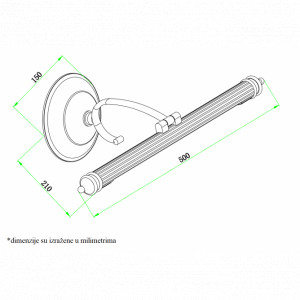 Vesta 499 zidna lampa LED 8W 3000K