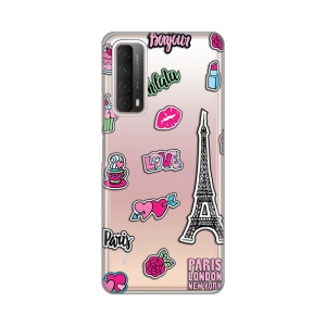Силиконовый чехол с принтом для Huawei P Smart 2021 Love Paris
