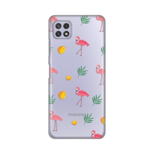 Силиконовый чехол с принтом для Samsung A226B Galaxy A22 5G Фламинго