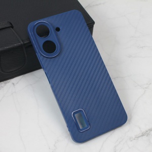Чехол с карбоновой полосой для Xiaomi Redmi 13C, синий