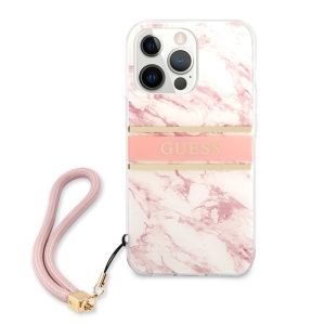 Чехол Guess Marble Strap для iPhone 13 Pro Max 6.7, розовый (GUHCP13XKMABPI) - Img 2