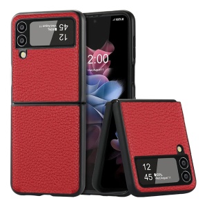 Элегантный кожаный чехол для Samsung F721B Galaxy Z Flip 4 5G красный