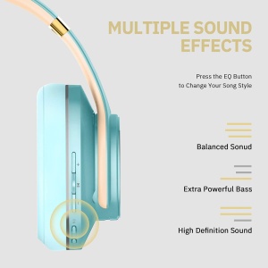 Bluetooth-наушники DOQAUS VOUGE 5 светло-голубые - Img 2